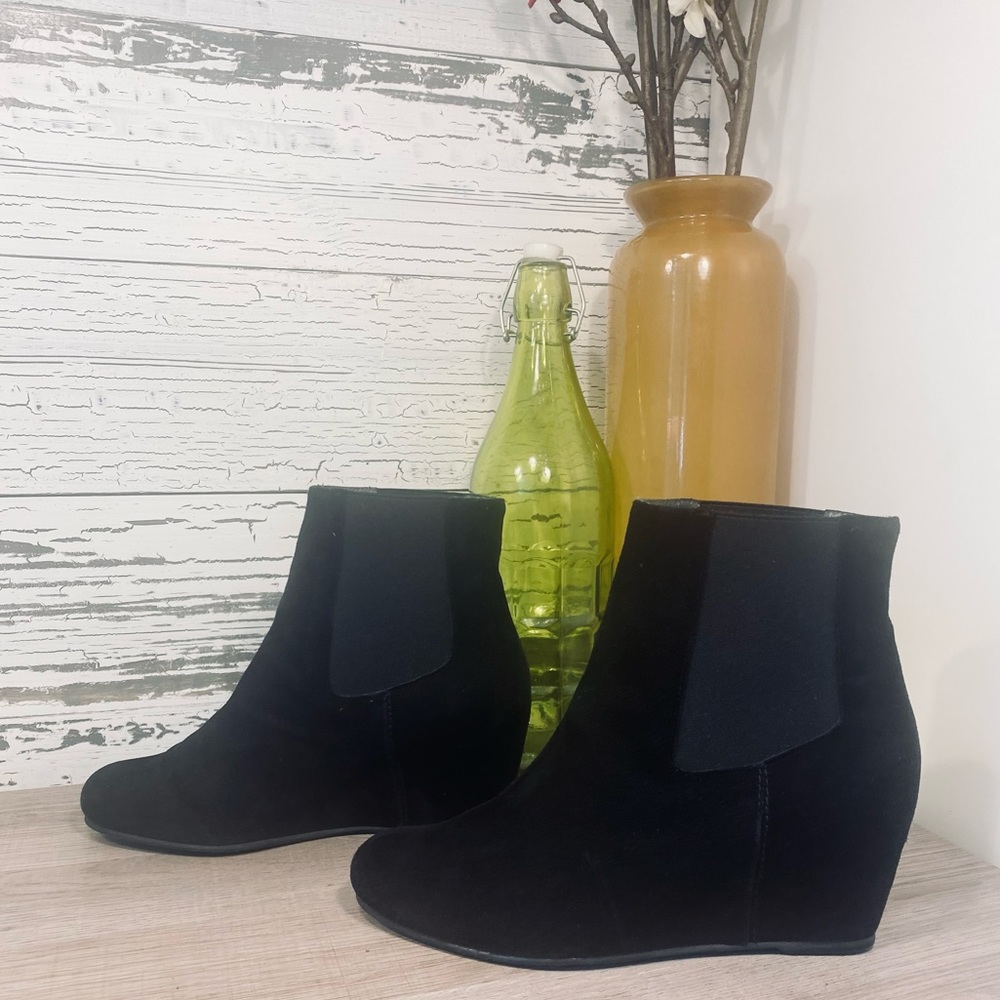 Stuart Weitzman Black Suede Nusocks Ankle Boots